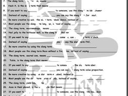 Slang #1-1 Page BW Worksheet