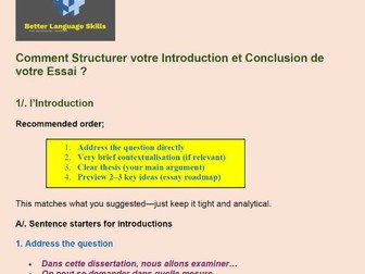 Comment Structurer votre Introduction et Conclusion - A-Level French Essay Writing