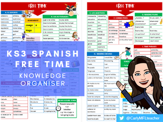 KS3 Spanish Free Time Topic Knowledge Organiser