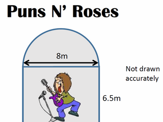 L2 Maths - Puns N' Roses task (compound area, perimeter, volume, fractions)