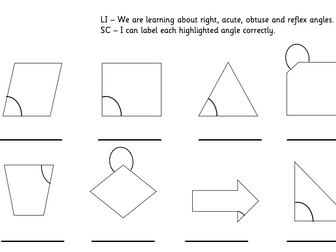 Angle Labelling (acute, reflex, obtuse, right)