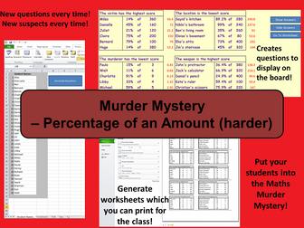 Custom Reusable Murder Mystery - Percentage of an Amount (Harder)