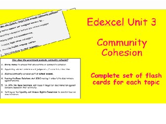 Edexcel Christianity Unit 3 Community Cohesion Flash Cards