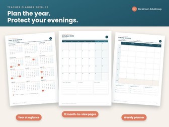 Teacher planner for 2026-2027