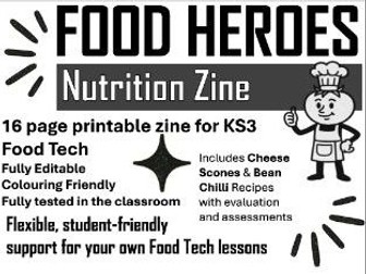 Food & Nutrition Zine:  Nutrients Edition (KS3 Focus)