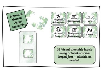visual timetable and free drawer labels (Botanical)
