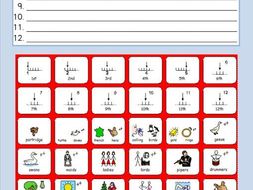 12 Days of Christmas Symbolised Worksheet - SEN and Lower Ability