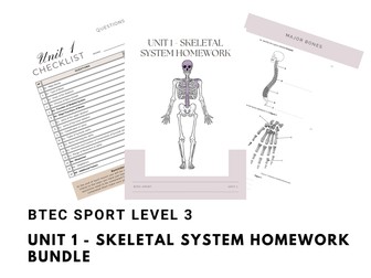 BTEC Sport Level 3 - Unit 1 Skeletal System