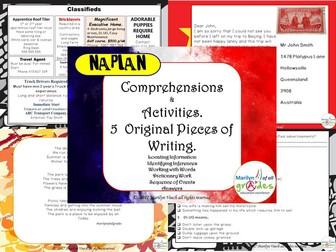 Comprehensions and Activities - Naplan Reading