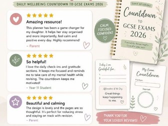 Daily GCSE Exam Countdown & Wellbeing Journal 2026