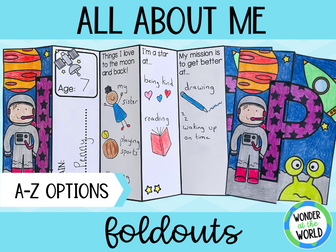 Outer space all about me foldable activity for back to school