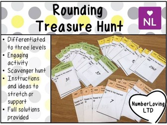 Rounding Nearest 10, 100, 1000 (Treasure Hunt)