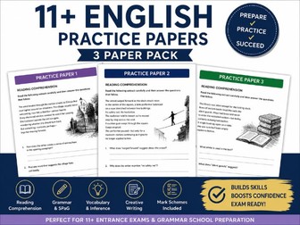 11+ English Practice Papers (3 Pack)