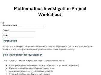 Mathematical investigation