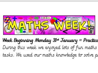 Practical Maths Week