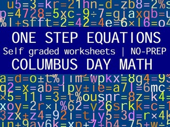 COLUMBUS DAY MATH - ONE STEP EQUATIONS