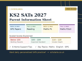 KS2 SATs 2027 — Parent Information Sheet | Free to Print and Share
