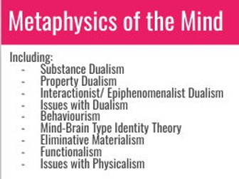 AQA A-Level Philosophy - Metaphysics of the Mind (complete unit)