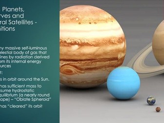 Space Physics - Planets, Stars, Dwarf Planets & Definitions