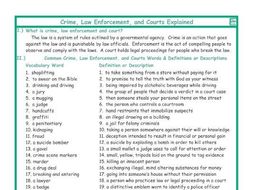 Crime, Law Enforcement, and Courts Explanation-Definitions