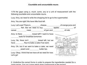 Countable and uncountable nouns