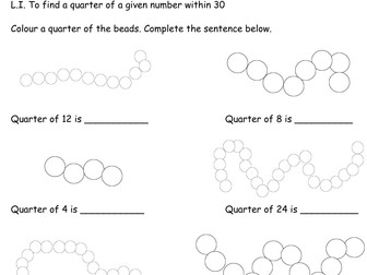 Yr2 simple fractions: 1/2, 1/4, 1/3