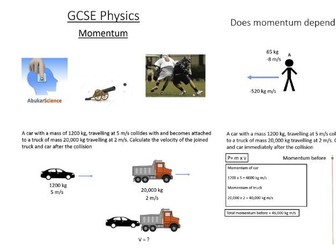 GCSE Physics -  Momentum lesson PowerPoint and activities