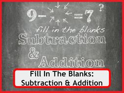 Fill In The Blanks: Addition and Subtraction Worksheets