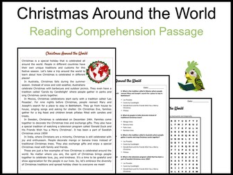 Christmas Around the World Reading Comprehension and Word Search