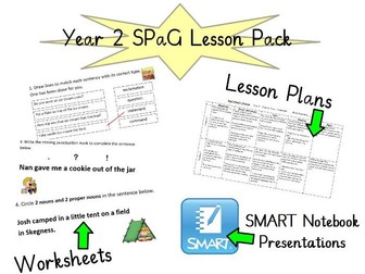 Year 2 (SPaG) Lesson Plans, SMART Notebook Presentations & Resources - National Curriculum Coverage