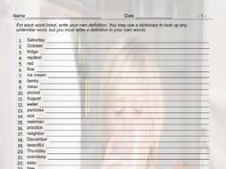 Present Simple Tense with Question Words Define the Vocabulary Worksheet