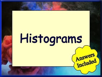 Histograms worksheet - 10 Questions to GCSE standard with Answers