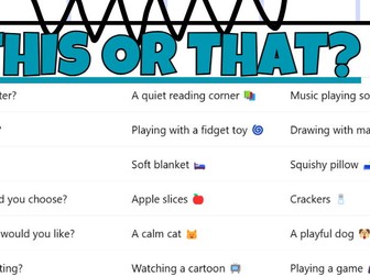 Getting to know you Game THIS or THAT 5 - Neurodiverse Ed.