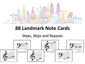 88 Landmark Note Cards – Steps, Skips and Repeats