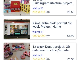 Secondary art teacher starter bundle. For interview, observations, year 7,8,9, homework block and more. Klimt Selfie, Donuts, Buildings, Paper balls, Artist in a box.