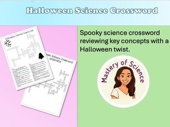 Science Halloween Crossword Activity