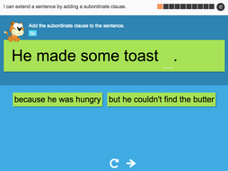 I can extend a sentence by adding a subordinate clause - Interactive Activity - Year 3 Spag