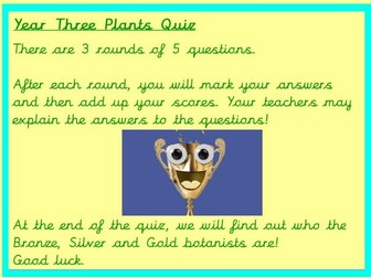 Year 3 End-of-Unit Plants Quiz (Science)
