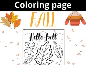 November Fall coloring page falling leaves,literacy autumn art worksheet toddler