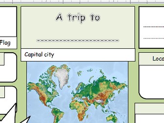 KS1 & 2 Geography – A trip to……. blank template