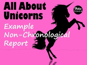 Unicorn Non-Chronological Report Example Text, Feature Identification & Answers