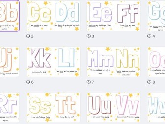 Alphabet Affirmations Display Pastel colour