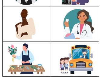 64 illustrated job cards to print and cut out