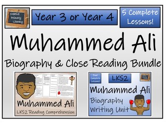 LKS2 - Muhammed Ali Reading Comprehension & Biography Bundle