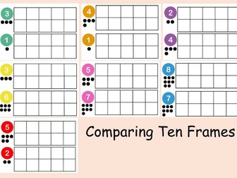 Comparing numbers on ten frames posters