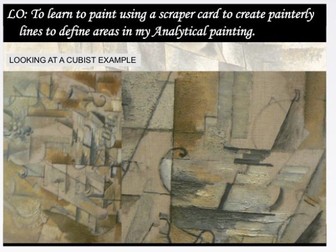 Cubism ART No4: Painting skills - using a card to create effects