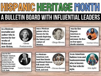 Hispanic Heritage Month Bulletin Board: Celebrating Our Rich History and Culture.