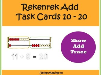 Rekenrek Adding to 20 using bonds to 10