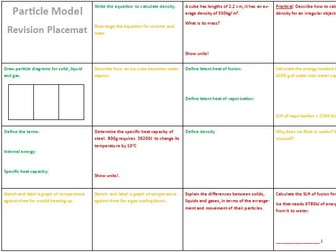AQA 9-1 Physics - Particle Model Revision Placemat