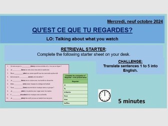 QU'EST CE QUE TU REGARDES? (NEW FRENCH AQA GCSE 2024) CONTI